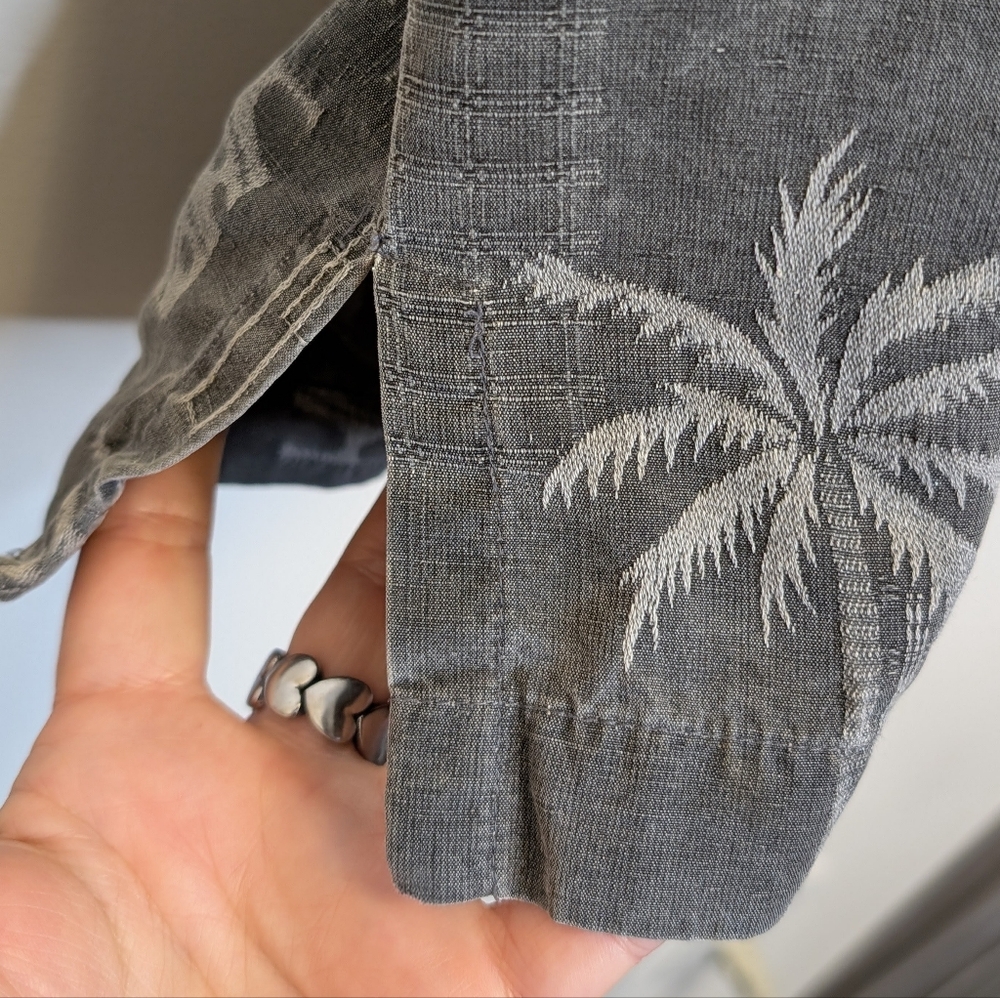Boca Classics 100% Silk Hawaiian Shirt Palm Tree Island Print XL - Picture 8 of 12